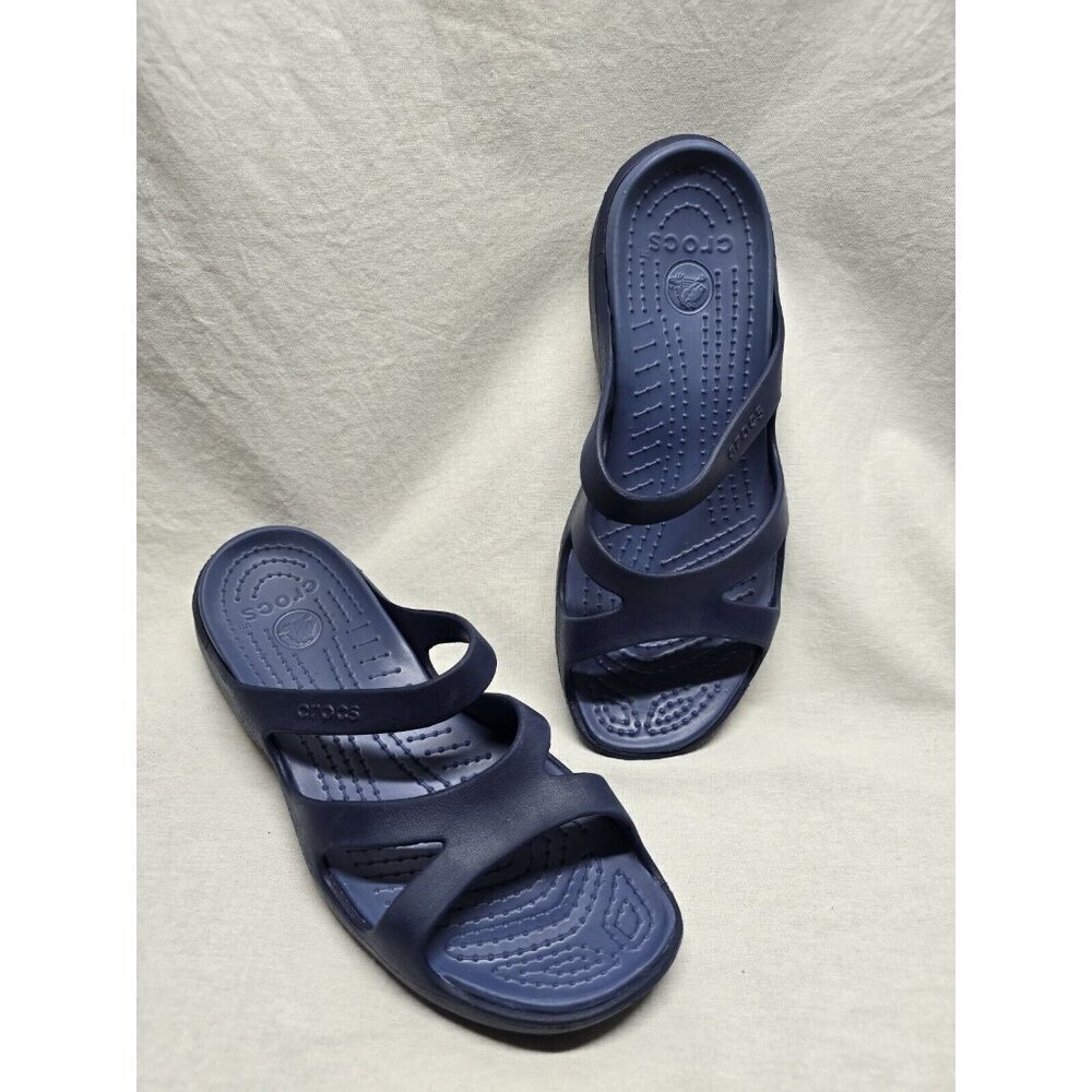 Crocs Women's Monterey Blue Rubber Comfort Sandal Size 10
